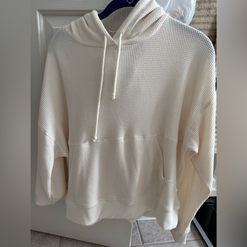 Yogalicious Off-White Waffle Knit Hoodie